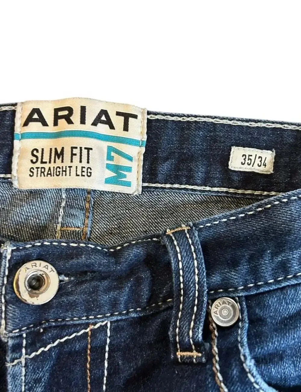 Ariat M7 Slim Fit Straight Leg Jeans, Men's Size 35x34